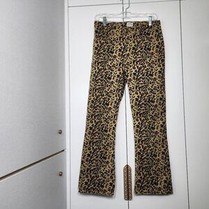 J.Crew Leopard Print Kickout Crop Straight Leg Pants Size 28